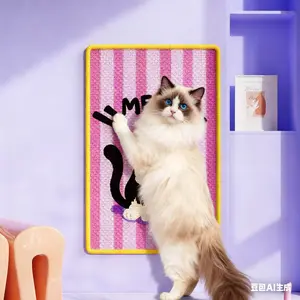 Scratch Pad - Self-Adhesive Kitten Scratching Mat, Wall Mounted Claw Protector | Furniture Protection Pet Scratcher Mat, Durable Sisal Fiber Furniture Cover, Safe and Toy for resistant Multi-Functional Sticker Cat Climbing Wall-Mounted