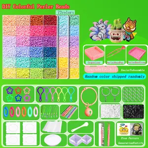 72-Color Fuse Beads Deluxe Set for Kids & Adults - High-Quality DIY Craft Kit with 72 Unique Colors, All-In-One Accessories, Stress-Relief & Educational Fun