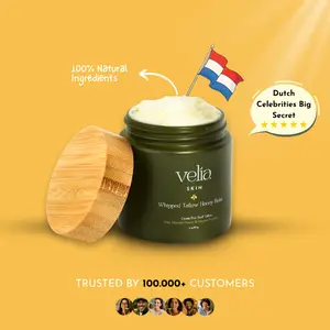 Velia Skin Whipped Dutch Beef Tallow & Manuka Honey Balm | Organic Nourishing Face Cream, Body Lotion & Lip Care | 100% Natural Ingredients | Deeply Hydrating & Restorative Skincare | Chemical-Free | Made in the Netherlands