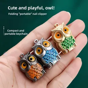 Cute Owl Design Nail Clipper, Nail Supplies, Nail Care, Manicure, Compact, Lightweight, Stainless Steel, Portable Splash-Proof, Easy Single-Hand Operation, Suitable for All Ages, Home & Travel, Tiktok Trend 2026
