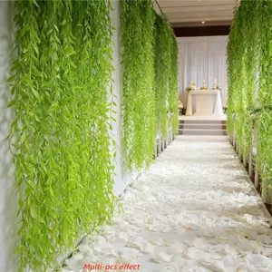 Artificial Green Wicker Maintenance-Free Hanging Ivy All-Weather & Weather-Resistant Ideal for Wedding Arches, Hotels, Ceiling, Trellis, Wall & Garden Decor Vibrant Green, Long-Lasting Decoration for Parties & Outdoor Use