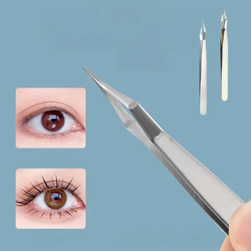 1pc V-Notch Eyelash Extension Tweezers, Professional Lash Isolation & Volume Styling Tool, Eyelash Separator Tool, Ergonomic Grip Lash Artist Tweezers, Gift for Beauty Technicians