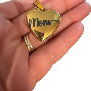 Custom Engraved Heart Locket Necklace with Personalized Heart Charm