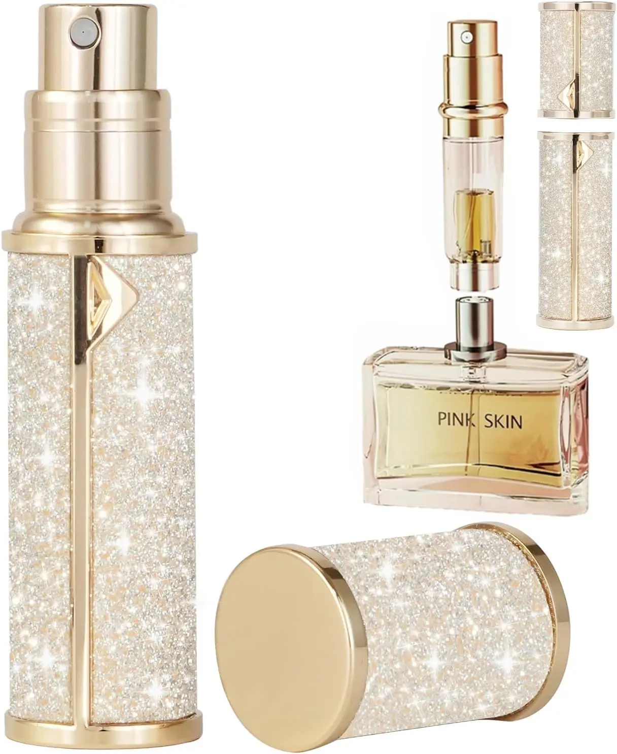 TLuxury Refillable Perfume Atomizer, Travel Size Perfume Spray Bottle for Purse, Airplane & Vacation Essentials