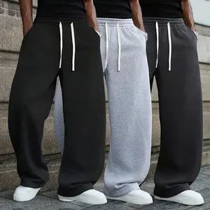 3 Pack Men's knitting Solid Color Drawstring Waist loose Fitting Trouser,Wide Leg Chic Sports Pants,Versatile Plain Casual Street Style Joggers,Basic comfy Sweatpants,Suitable For Daily Menswear,Outdoor Activities,Commuting,For Spring/Autumn/Winter/Summer