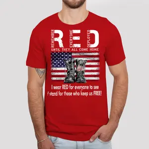 On Friday We Wear Red T-Shirt, Remember Everyone Deployed Shirt American Flag Us Veteran Tee, American Flag Military Sweatshirt