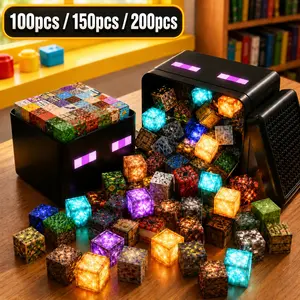 200pcs/100pcs/150pcs Magnetic Building Blocks Set, Stem Montessori Creative Toy, 3D Light-Up Puzzle Kit, Birthday Gift for Kids Ages 3-8
