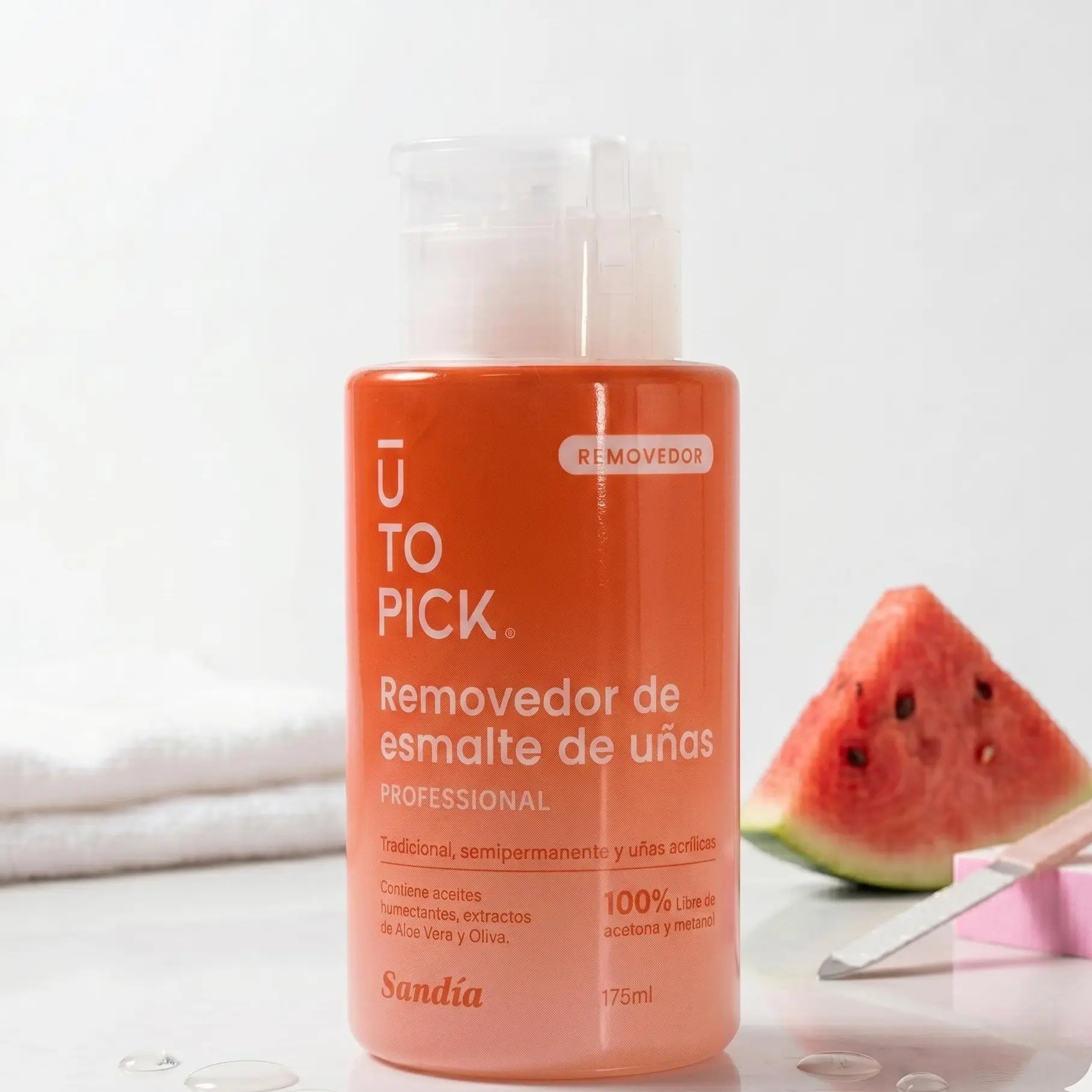 UTOPICK Acetone-Free Nail Polish Remover with Aloe Vera – Works on Traditional Polish, Gel, Semi-Permanents & Acrylics | Watermelon, Peach & Pear Scents | 175ml