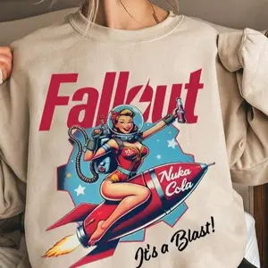 Fallout Sweatshirt T-shirt, Nuka-Cola, Perfect Gift for Fans,  Fallout 4, Fall Out Vault Tec, Memorabilia, Video Game Shirt, Fallout Nuka-Cola Tee, Fallout Girl Pin Up Model
