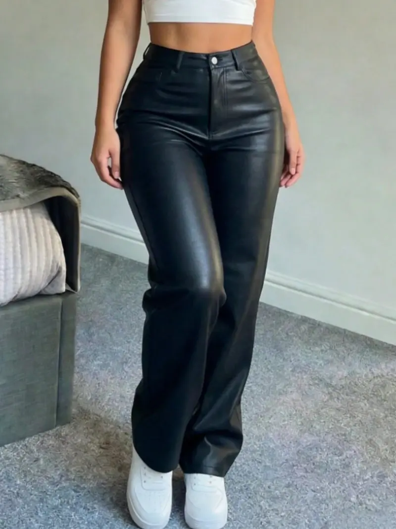 faux leather pants yozy - TikTok Shop
