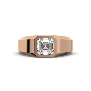 Men's Jewelry - Men's VVS Lab Diamond Princess Cut Solitaire Engagement Ring | Rose Gold