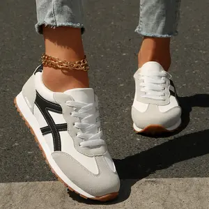 Women's Retro Stripe Sneakers Versatile Unisex Design Comfortable Daily Casual Indoor Outdoor Shoes