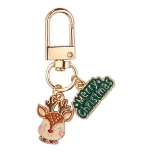 OIDEA Christmas Enamel Reindeer Keychain - Animal Motif, Bag Charm, Chain-Attached Charm Keychain, Everyday Carry Festive Holiday Gift for Adults, Animal Motif Keychains, Bag Charm Keychains