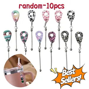 10pcs Color random water cup straw pendant can be beaded