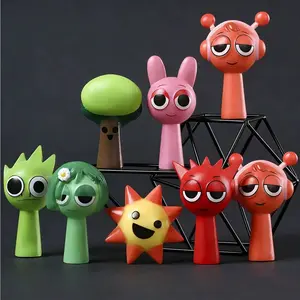 Sprunki 24-Piece Action Figure Set Whimsical Art Style Collectible Dolls Perfect Holiday Christmas Birthday Easter Gifts for Adults Ideal Car Desktop Decor ABS Material