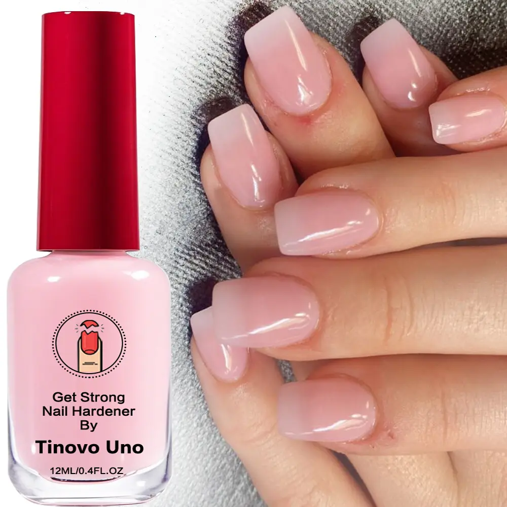 Tinovo Uno Get Strong Nail Hardener, Nail Repair Solution, Alcohol-Free Keratin Formula, Natural Fast-Drying, Long-Lasting Shine, Protects Nails from Breaks and Chips, Natural Healthy Pink, Nail Strengthener, Nail Care Liquid