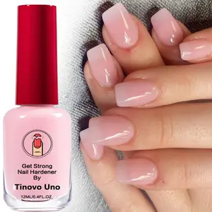 Tinovo Uno Get Strong Nail Hardener, Alcohol-Free Keratin Formula, Natural Fast-Drying, Long-Lasting Shine, Protects Nails from Breaks and Chips, Natural Healthy Pink, Nail Strengthener, Nail Care Liquid