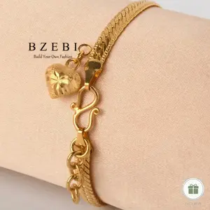 Elegant Heart-Shaped Charm Bracelet for Women - Sparkling Cubic Zirconia, 18K Golden Plated Titanium Steel, Hypoallergenic & Oxidation Resistant - Perfect Gift for Valentine's, Mother's Day, Birthdays with Gift Box
