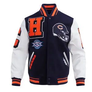 NFL CHICAGO BEARS MASHUP MEN'S RIB WOOL VARSITY JACKET