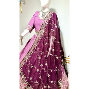 Navratri Pure roman silk chaniya choli with heavy vintage duptta