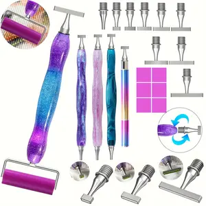 12-Piece Metal Tip Multi-Style Diamond Painting Tool Set, Versatile DIY Dotting Pen for Crafting and Decoration