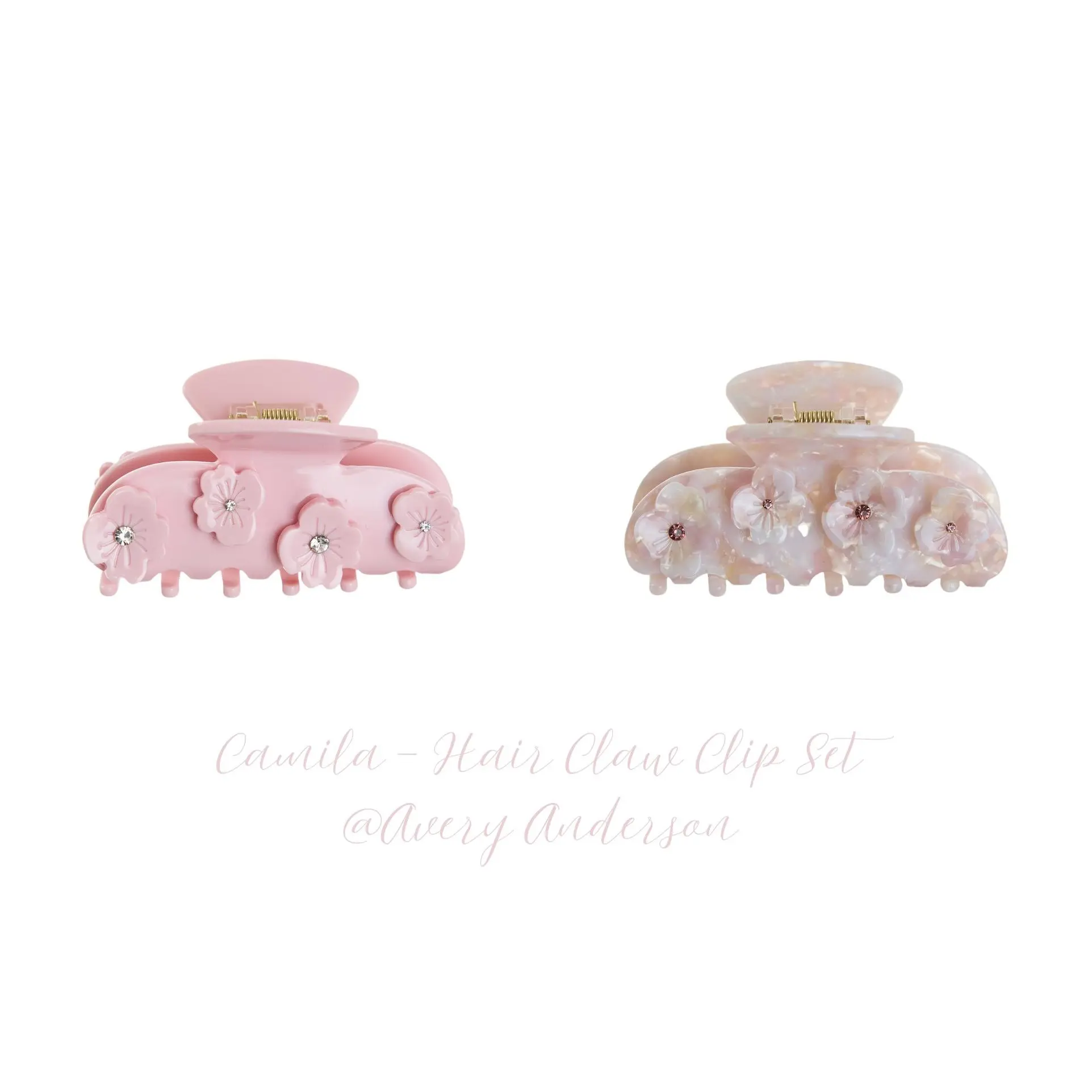 2 Pack Handmade Flower Acetate Claw Clips Large Stylish Hair Accessories Floral Acrylic Hair Claw Clips ?? . . Eye-catching floral  main image 4