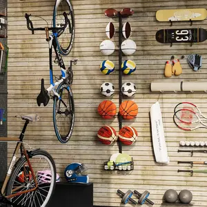 8 Tier Detachable Wall Mounted Basketball Rack,Vertical/Horizontal Football Holder,Holds 14 Balls DIY1/2/3/4 Soccer Stand,Height-Adjustable Ball Rack with Basket for Garage,Tool Room Organiser