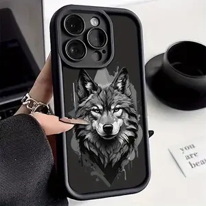 Animal Wolf Fashion Pattern Case for iPhone 16 15 14 Pro Max 13 12 11 XR XS Plus Shockproof Drop Protection Rugged Durable Silicone Cover Gifts for women men girls boys