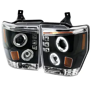 2008-2010 Ford F-250 F-350 F-450 Dual Halo Projector Headlights (Matte Black Housing/Clear Lens)