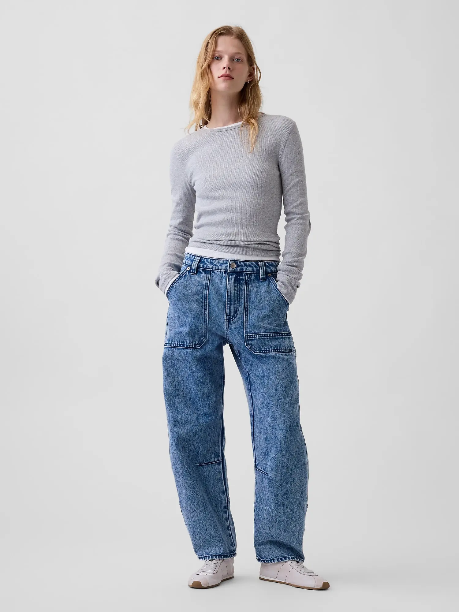 Gap Women's Mid Rise Barrel Utility Jeans