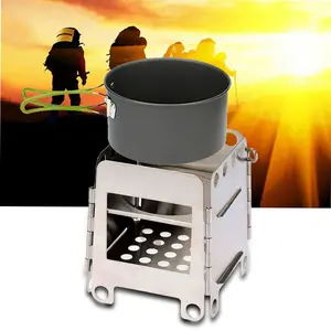 Camping stainless Stove Lightweight Folding Wood Burning Stove Portable Outdoor Pocket Stove For Backpacking Cooking