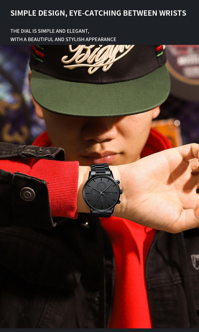 【Clearance sale】NIBOSI Men's Watches Analog Minimalist Black Dial Watches for Men Business Chronograph Military Casual Wrist Watches Stainless Steel Strap Date 【Clearance sale】NIBOSI Men's Watches Analog Minimalist Black Dial Watches for Men Business Chronograph Military Casual Wrist Watches Stainless Steel Strap Date