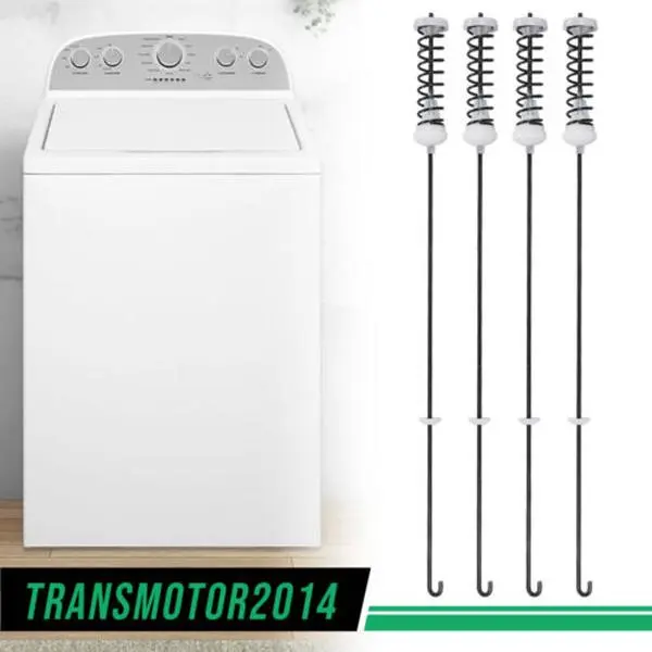 CROSSDESIGN 4-Pack Washing Machine Suspension Rods with Damper, Replacement Parts for Whirlpool Amana Maytag Admiral Magic Chef W10780048, Stable Tub, Reduces Vibration & Shaking for Household Appliances