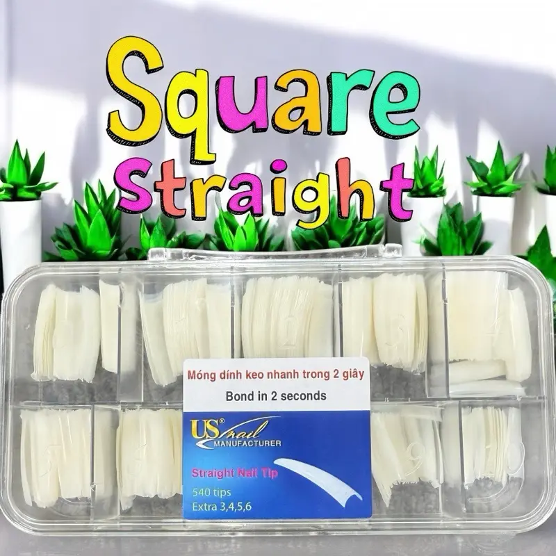 Square Natural Straight Tips
