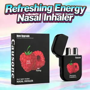 Double Hole Nasal Inhaler Cooling Stick, Fruit Flavor, Energy, Relieves Fatigue, Boosts Focus & Concentration, Reduces Anxiety, Outdoor Leisure, Anti-Dizziness