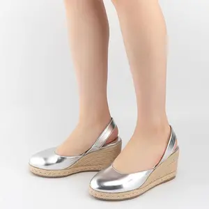 Closed Toe Sandals for Women Espadrille Wedges Platform Wedge Heels Slip On Wedge Sandals Gold Platform for Women Dressy