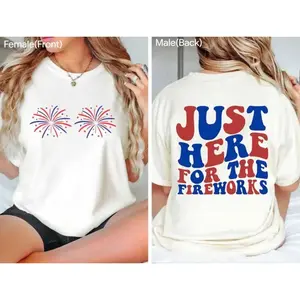 Funny USA Fireworks Couple Shirt, Just Here For The Fireworks, Sarcastic Couple Shirt, Adult Humor Shirt, 4th Of July Shirt, Fireworks Shirt