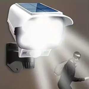 Solar Outdoor Motion Sensor Spotlight 77 LED Bright Wireless Security Monitoring with Remote Control Anti-theft Fake Camera Design for Hotel Porch Garden Patio Driveway Yard Garage Farm lights