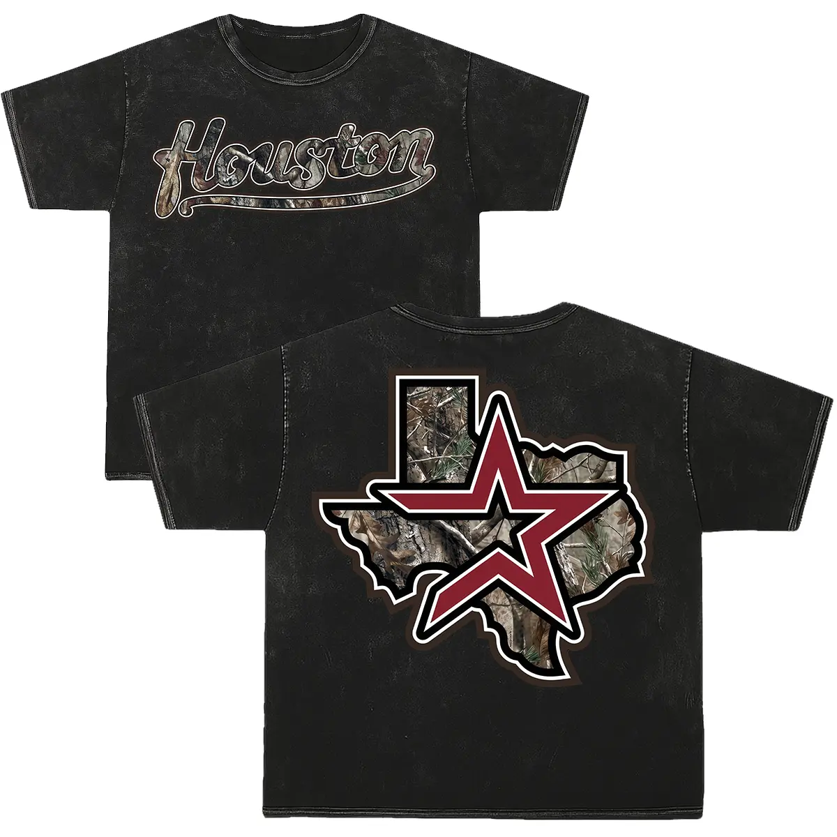 Houston Texas Camo Oversize Wash Tee, Houston Camo Shirt, Houston Girl Shirt, Baseball shirt, Womenswear, Menswear