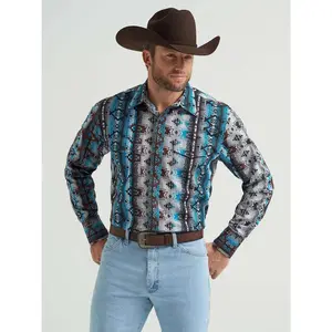 WRANGLER CHECOTAH MENS BLUE SHIRT CLASSIC  FIT - 112369468