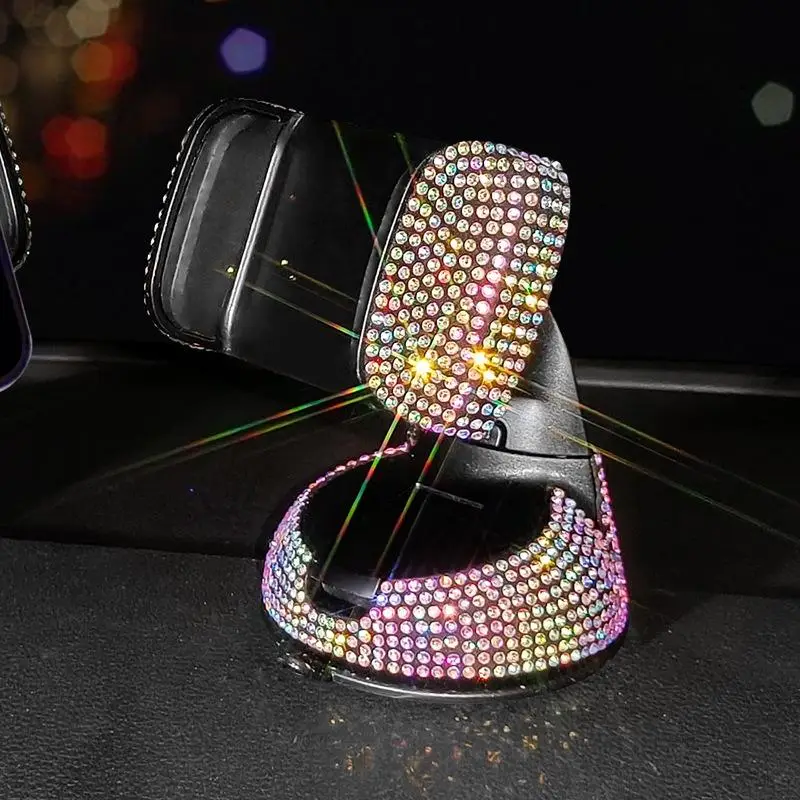 Rhinestone Car Air Outlet Phone Holder, Rotatable Car Phone Holder, Navigation Car Rhinestone Suction Cup Mobile Phone Holder, Car Accessories