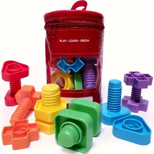 Nut And Bolt Suit, Fine Motor Skills Occupational Therapy Toys, Shape And Color Matching Toys, Construction Games, Block Combinations, Colored Screw And Nut Combination Toys