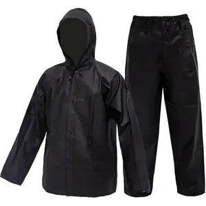 Ultra-Lite raincoat Rain Coat with Pants for Men Women Waterproof Rain Suit for Sport (BLACK), Suitable for all seasons and outdoor activities, like theme parks, shows, sports, traveling