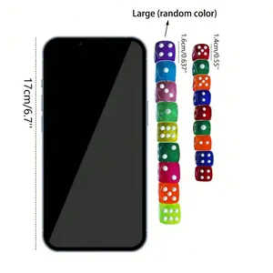50 Colorful Dice Set, Six-Sided Dice for Board Games, 14mm Loose Dice, Perfect for Parties and Board Game Use (colors Random)