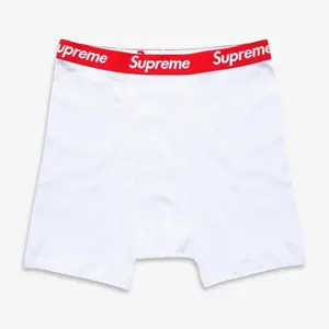 Supreme x Hanes Boxer Brief (1 Single Boxer Brief) White - Comfortable Comfy Cozy Cotton Underwear Unisex for Mens Womens GS Kids Young Junior Holiday Christmas Gift Stocking Stuffer