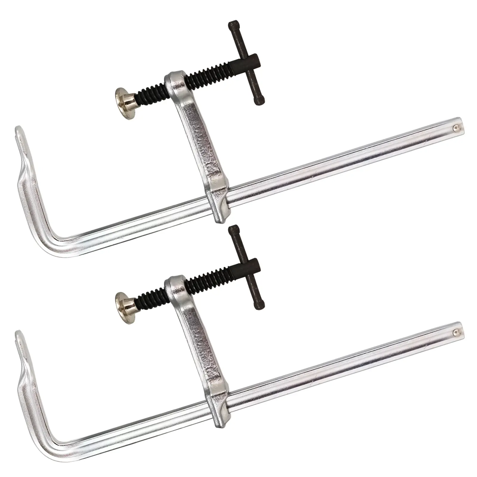 Demweison Heavy Duty F-Clamp Set - 2-Pack 12-in Cr-V Alloy Steel Secure Upgraded Rotating Clamps, 3-1/4-in Throat, Swivel Pad, for Welding, Woodworking (Bessey-Style)