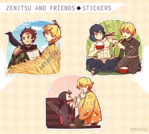 Zenitsu & Friends - Demon Slayer Anime Sticker Decal laptop sticker decorative sticker