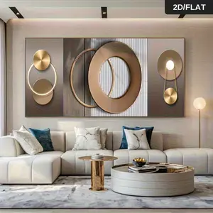 2D/falt with wooden frame canvas living room large canvas wall art minimalist Bohemian - modern abstract gold and black design, 2D flat decorative painting, suitable for living room, bedroom, corridor or corridor, wall decoration