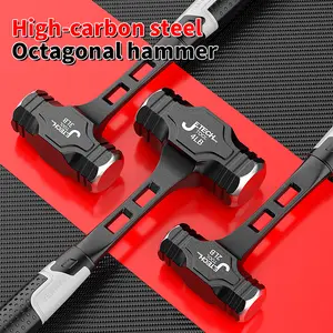 OUDISI 1 Heavy-Duty Octagonal Hammer Solid high-carbon steel construction Non-slip handle Suitable for indoor and outdoor use Office and home improvement Carpentry and hardware installation Handheld hammer tool, Gifts for Men