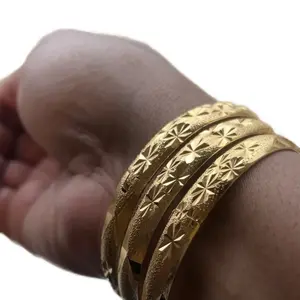 Retro Carving Bangles. 22k easy open/close (see video).